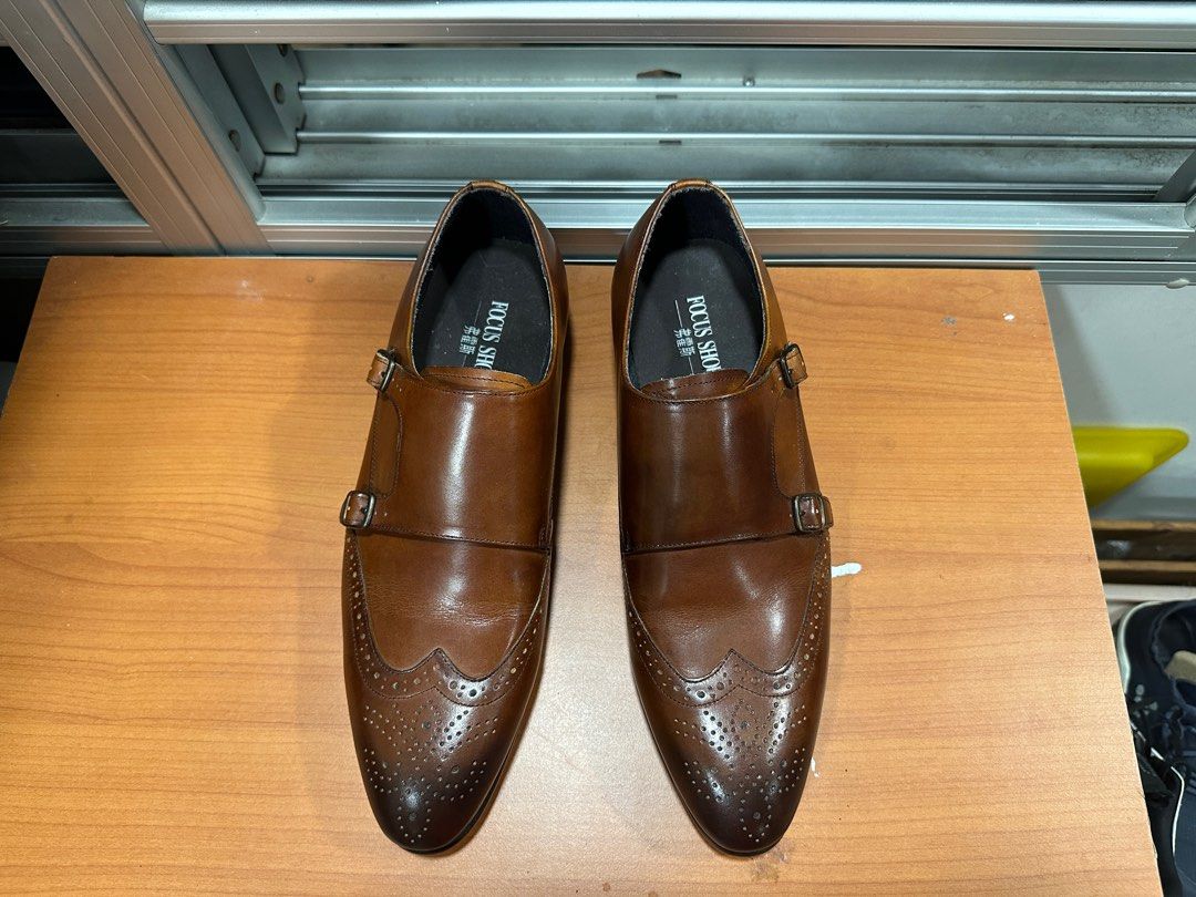 Mens leather monk shoes best sale