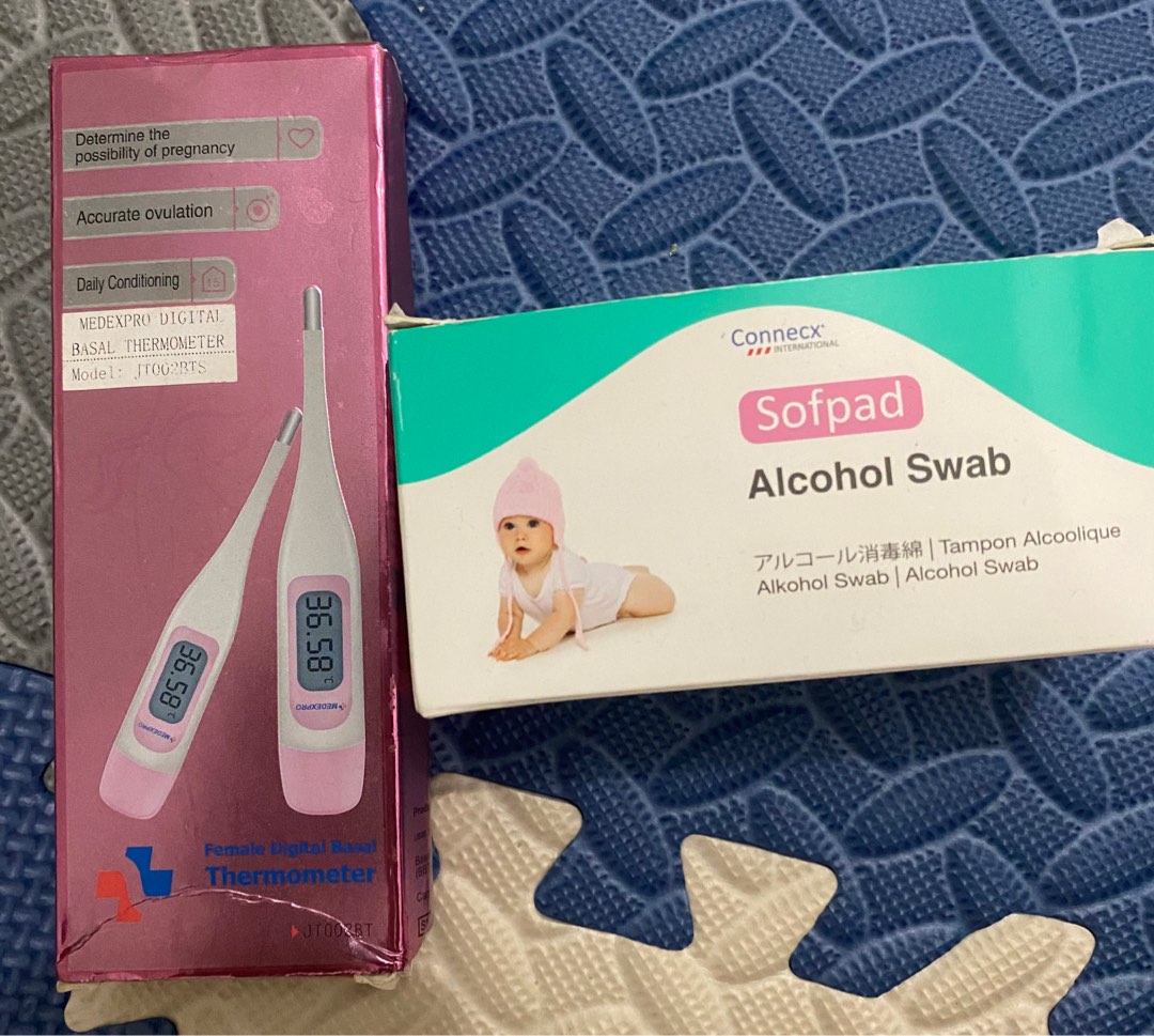 Digital Basal Body Thermometer + alcohol swab 100pcs, Health