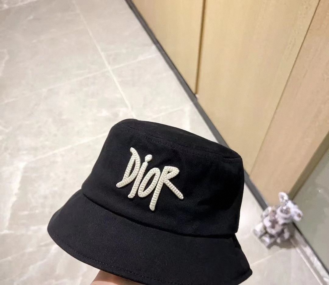 Black Dior Bucket Hat