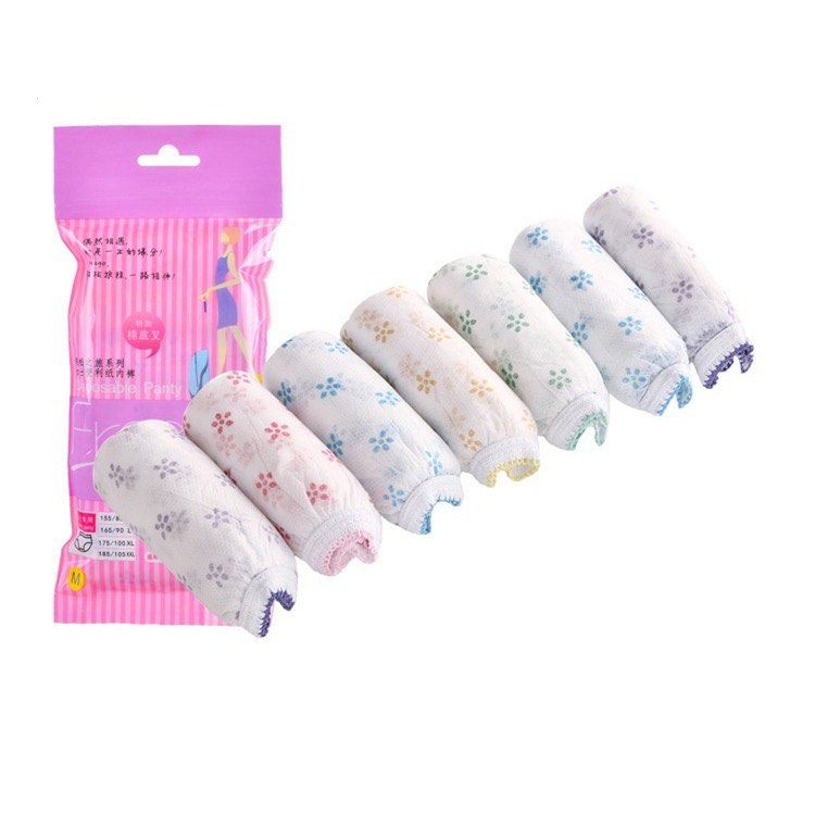 7pcs Ladies Disposable Panties Cotton Wrapped Travel Women's Paper Underwear  Hot