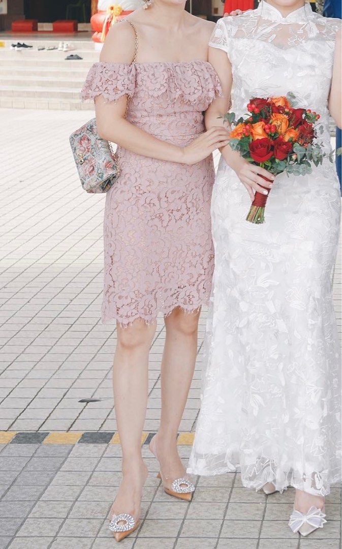 Doublewoot pale pink lace dress Women s Fashion Dresses Sets