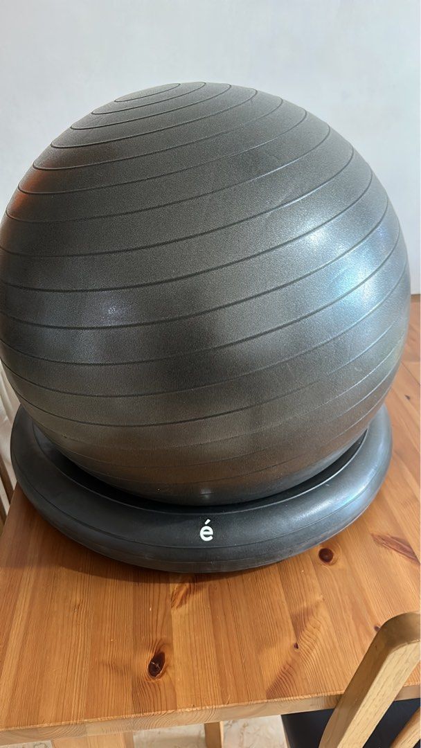 RevTime Ultra Thick Anti-Burst Gym Ball 65 cm with Air Pump Exercise Ball  Great for Yoga, Balance, Fitness, Desk Chairs, Dark Gray