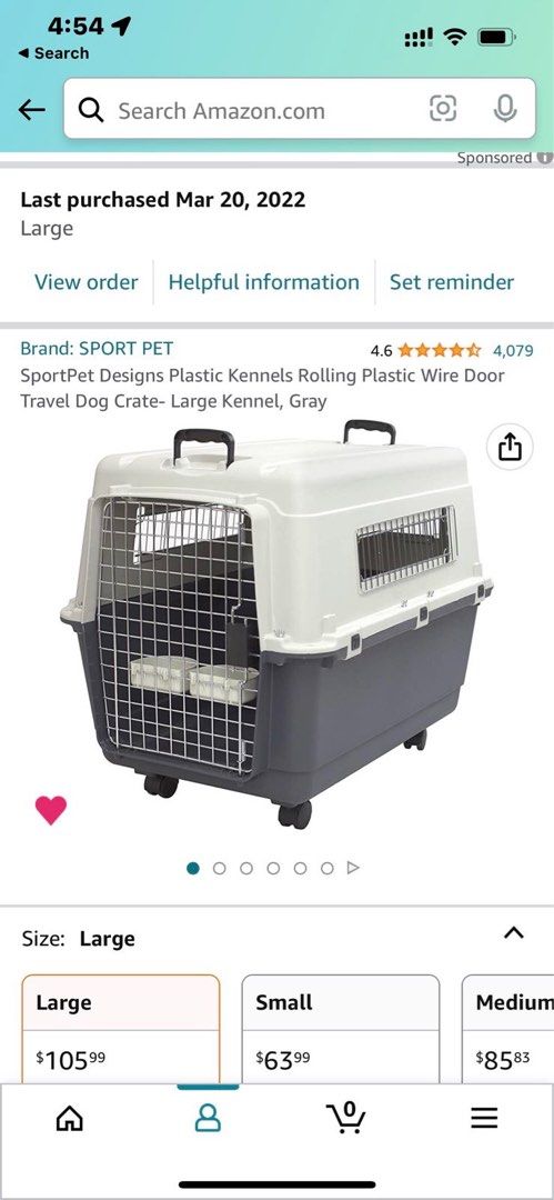 Sportpet designs plastic kennels rolling 2025 plastic wire door travel dog crate