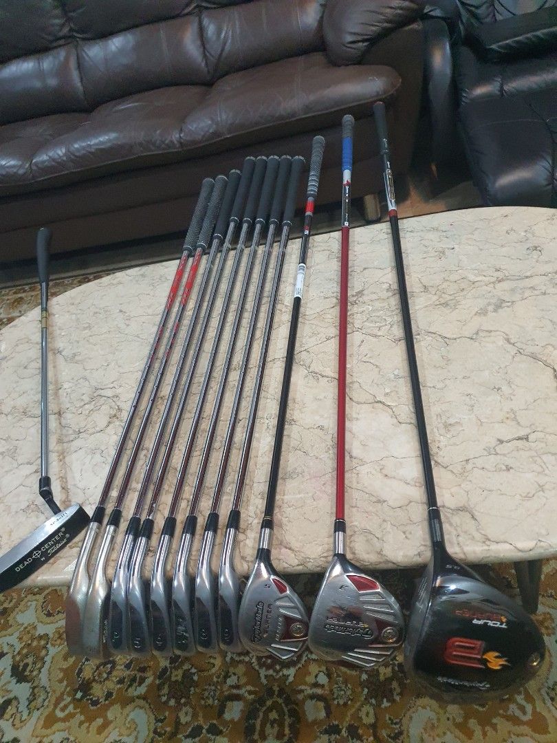 Golf Set (Category: Golf) located in Paranaque City. Submitted by manilagolfmarket (Listing ID 1239588618, Image 2). Description: For Sale Golf Set Titleist Vg3 R flex NS Pro steel shaft irons. Titleist vokey design 52 & 58 wedge. Titleist dead center putter. Taylor made wood, rescue & driver. Bag included for only 39.9k pick up Bf Paranaque or add shipping.