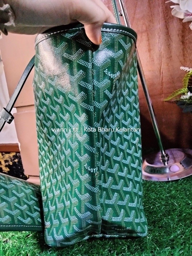Green goyard on sale tote bag