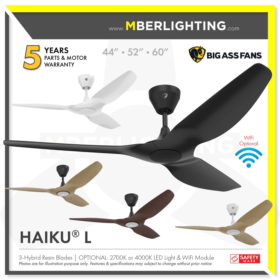 HAIKU L 44/52/60inch DC Ceiling Fan, Optional LED, Furniture & Home
