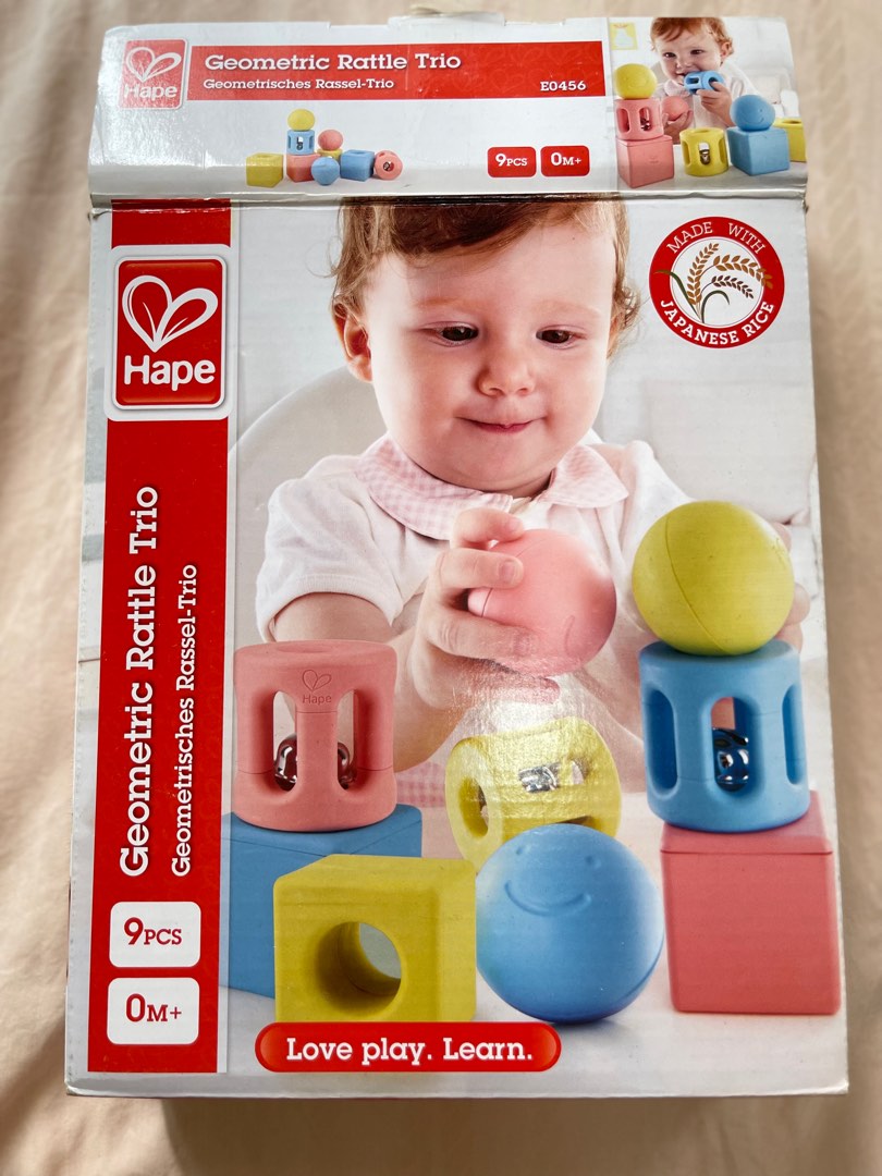 Hape geometric rattle sales trio