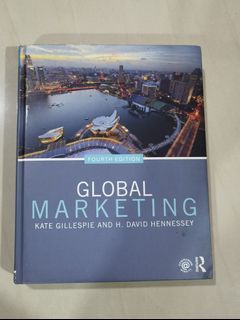 Hard Cover Global Marketing by Kate Gillespie and H. David Hennessey - 4th Edition.