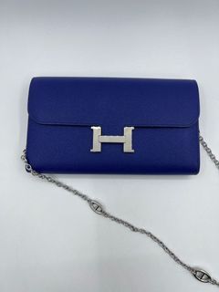 HERMES [Sharp Discount] Evercolor Leather Mini Constance Silver