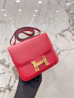 Hermes Mini Constnace 19 Q5 紅色 GHW / Epsom / T Stamp 