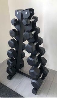 Hex Dumbbell Set with Rack