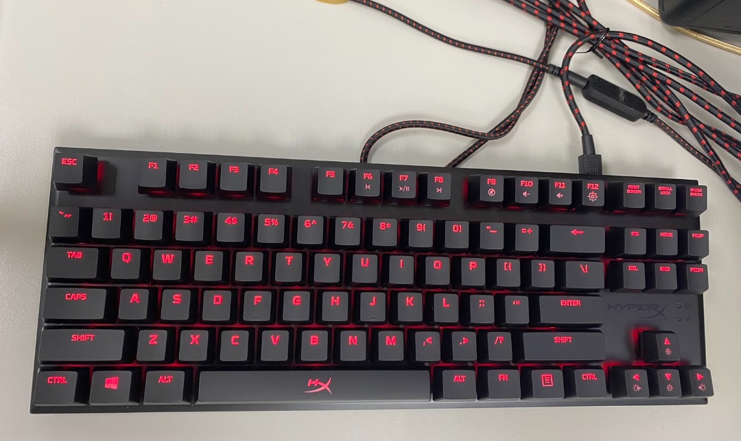 Hyperx Alloy FPS Pro 80% Cherry 藍軸機械式鍵盤英文, 電腦及科技