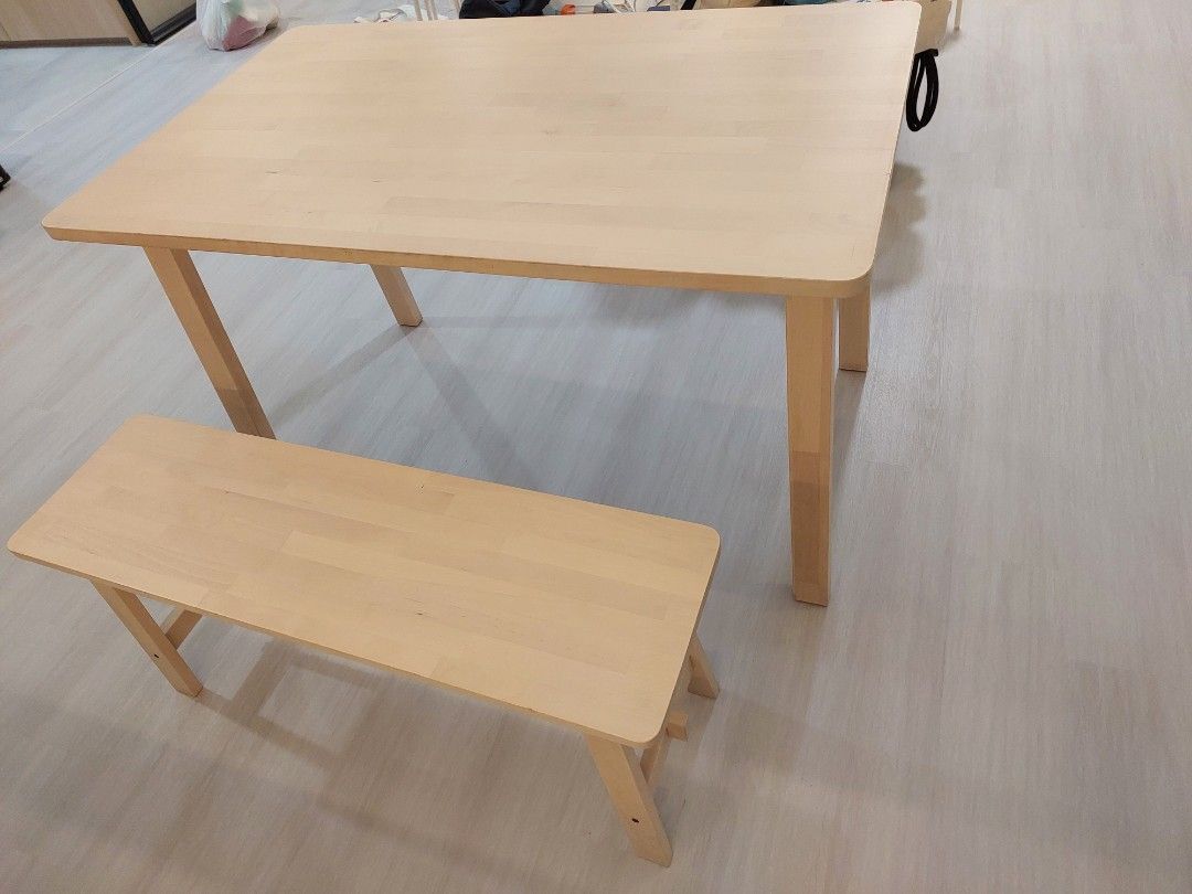 Ikea dining table and bench, Furniture & Home Living, Furniture, Tables