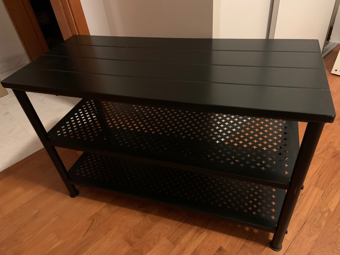 IKEA PINNIG bench with shoe storage rack Black, Furniture & Home Living