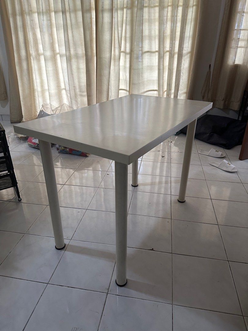 Ikea table white (LINNMON / ADILS), Furniture & Home Living, Furniture