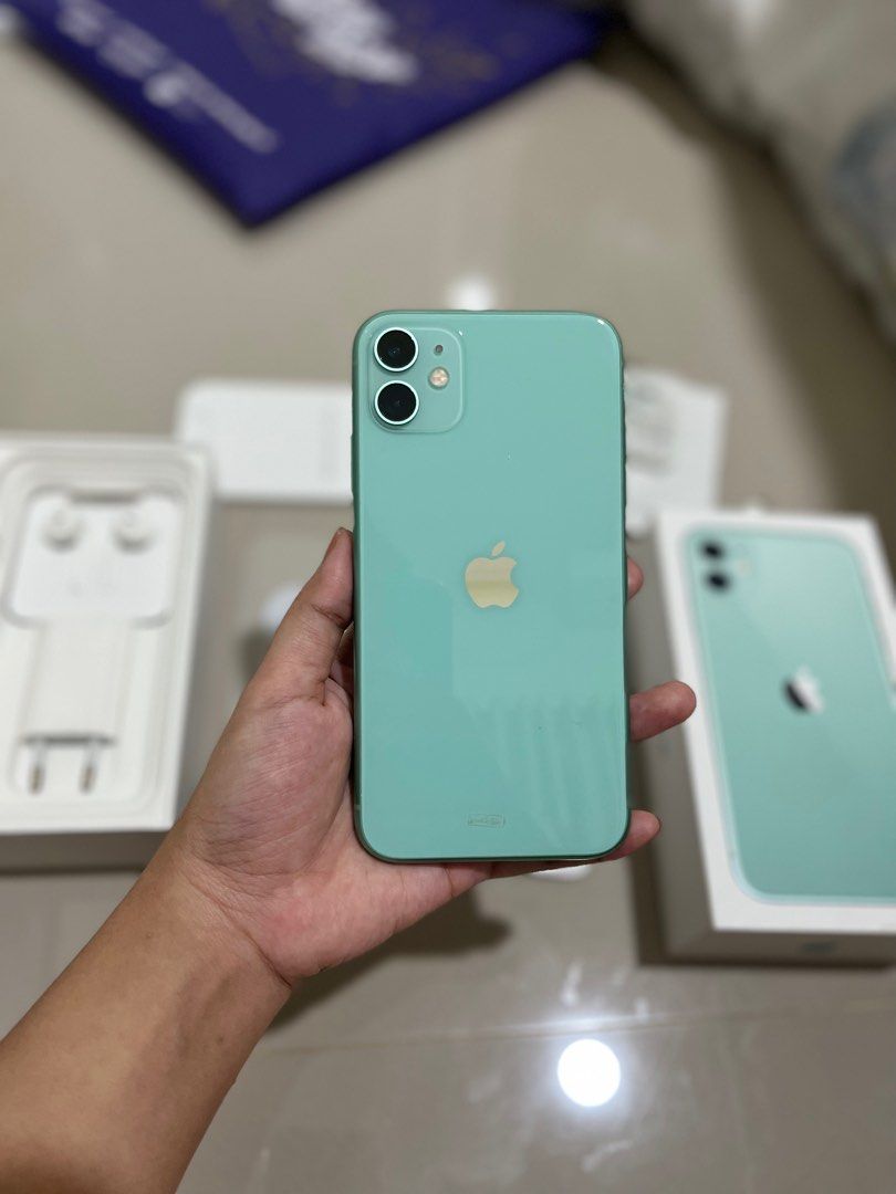 Iphone 11 64GB ex Ibox Mint Green Second Preloved, Telepon Seluler & Tablet, iPhone, iPhone 11
