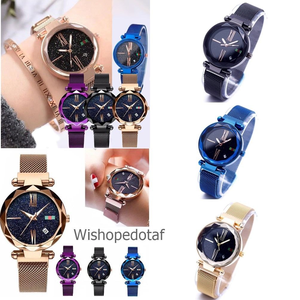 Jam Branded Tanggal Magnet Stainless Pasir, Fesyen Wanita, Jam Tangan ...