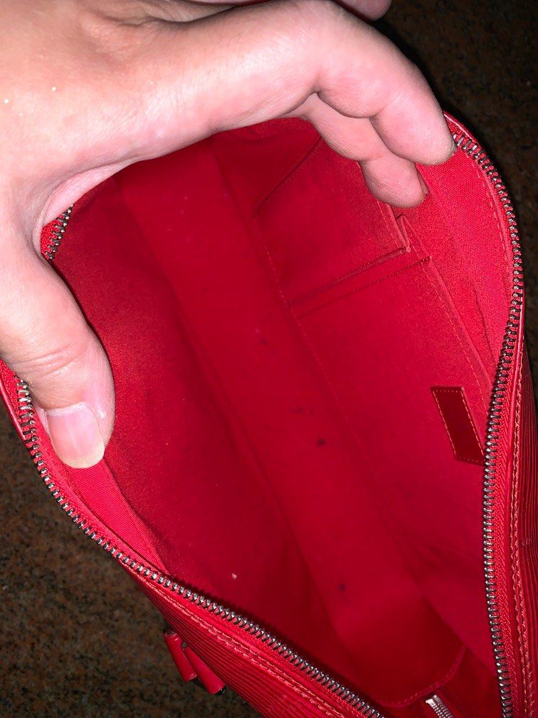 Red epi leather louis sale vuitton
