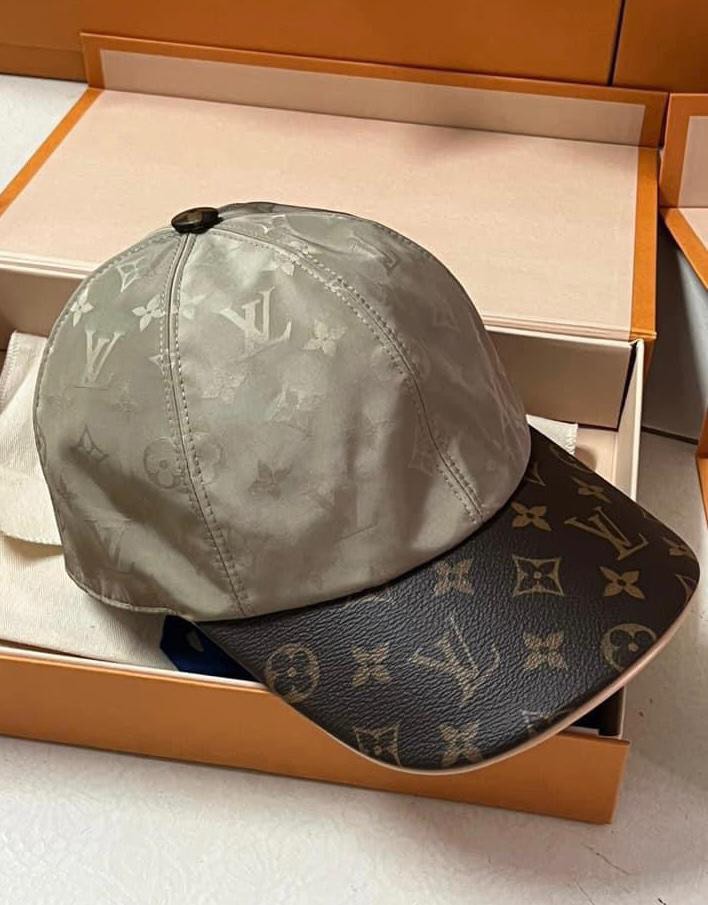 Louis Vuitton Black Denim Monogram LV Initials Metal Baseball Cap