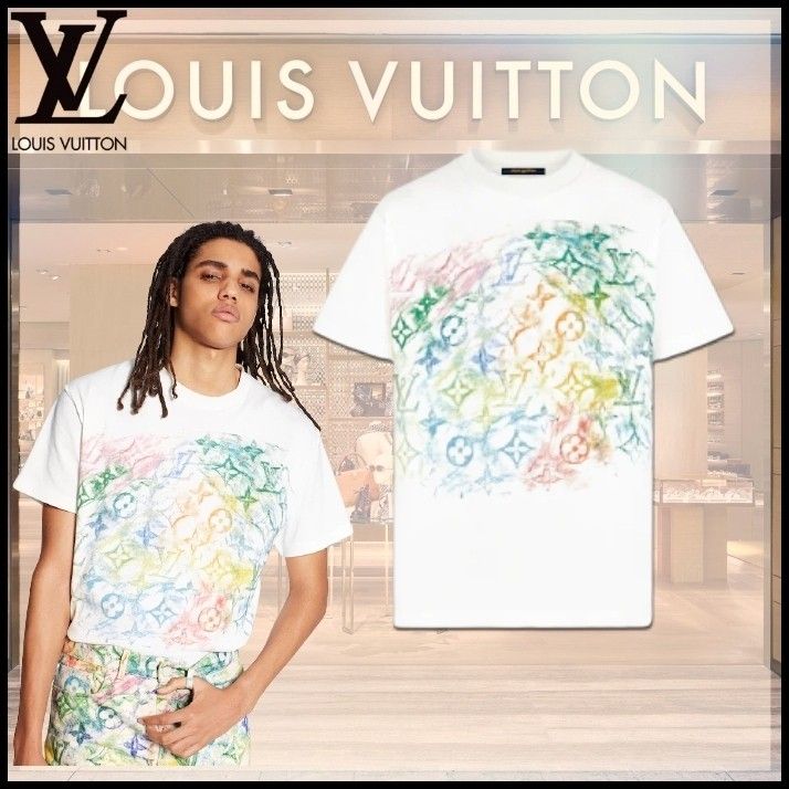 Louis Vuitton Authentic Louis Vuitton Front Printed Pastel Monogram Tee
