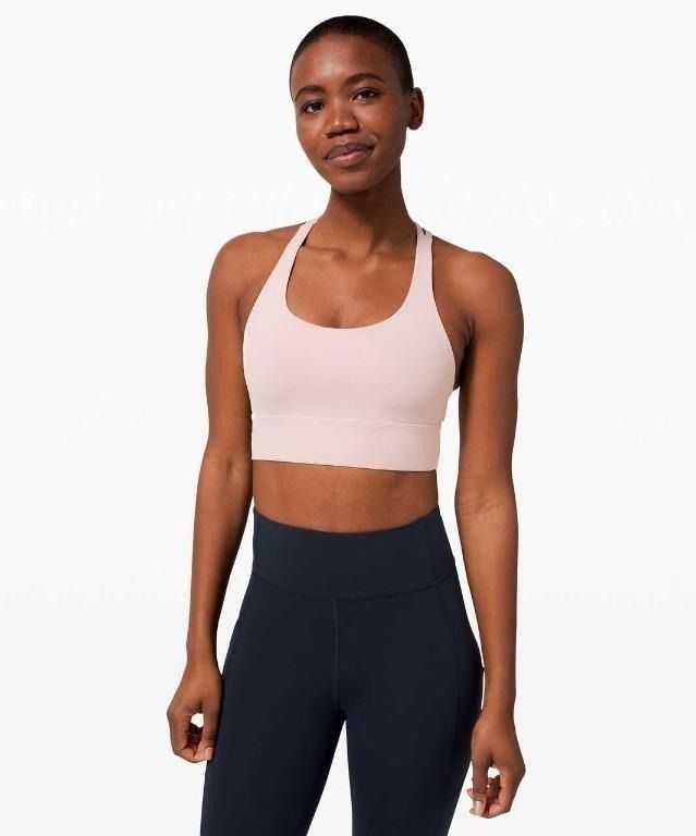 4) BNWT Lululemon Energy Bra Long Line *Medium Support, B-D Cup Porcelain  Pink Size 4, Women's Fashion, Activewear on Carousell