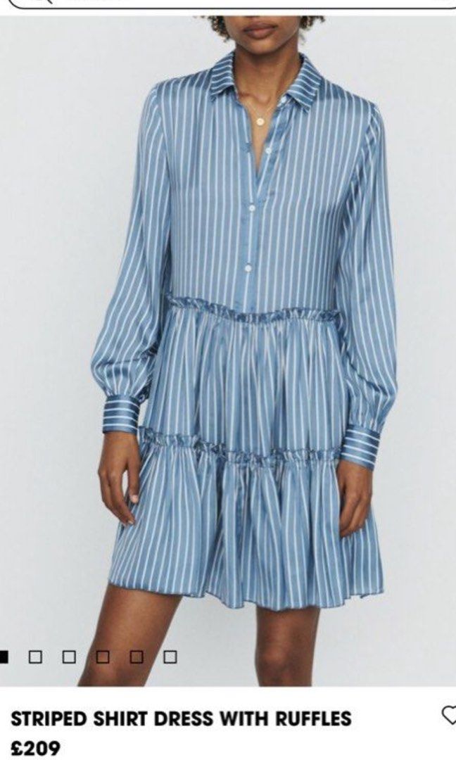 Price Reduced Maje E19 Rodesa Rayure Rayon Striped Dress with Ruffles Women s Fashion Dresses Sets Dresses on Carousell