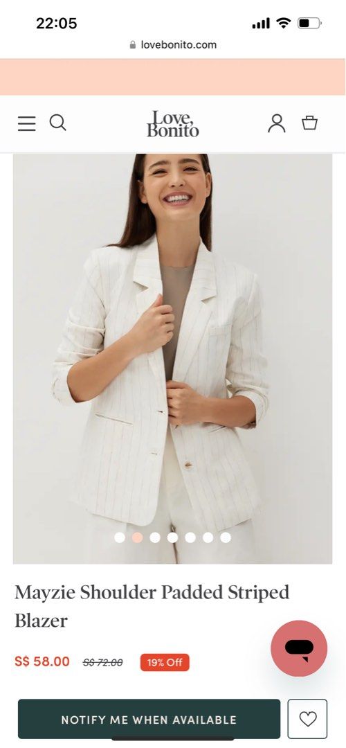Mayzie Shoulder Padded Striped Blazer