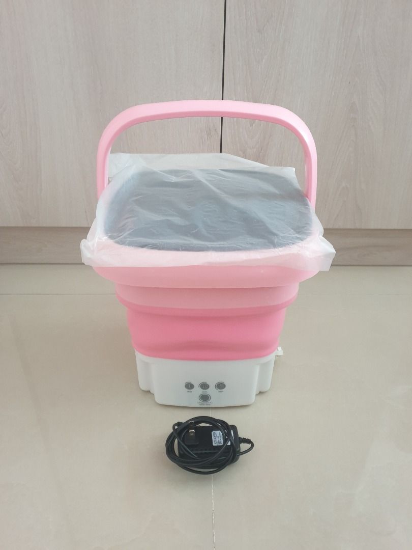 Mini Folding Electric Washing Machine With UV Light & Drain Basket, TV