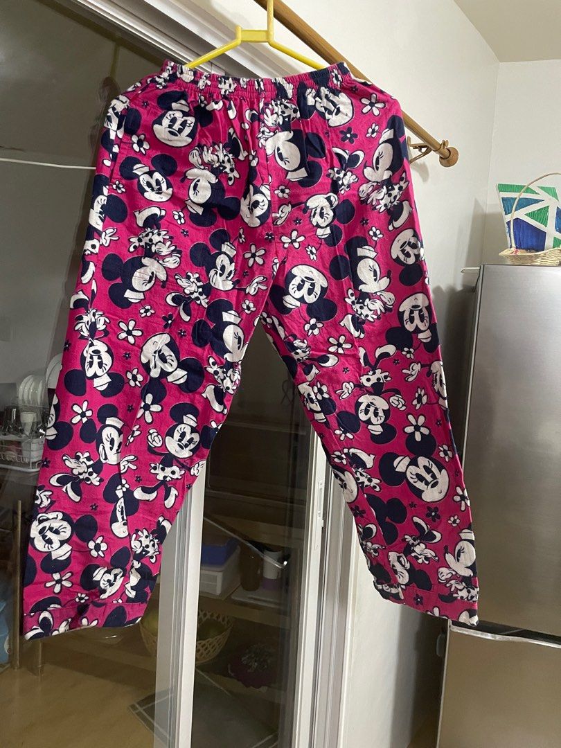 Disney Mickey And Minnie Mouse Juniors' Fairisle Plush Fleece Pajama Pants  : Target