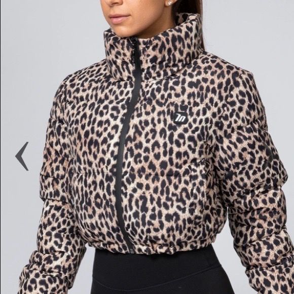 Muscle Nation Cropped Puffer Jacket Leopard RARE Women s Fashion Clothes on Carousell