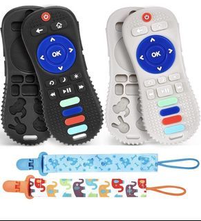 new  2 Pcs Baby Teething Toys for Babies - Remote Control Infant Newborn Baby Toys 0-3 3-6 Months