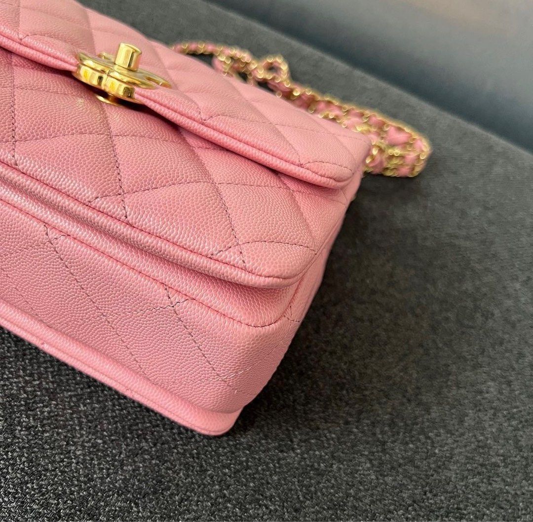 NEW Chanel Coco First Flap Caviar 22K Pink Mghw, Luxury, Bags & Wallets on  Carousell
