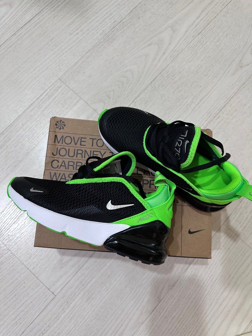 Lime green and black air max 270 hot sale