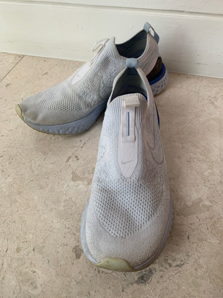 Nike Epic Nike Phantom React Flyknit White Hydrogen Blue Men s Fashion Footwear Sneakers on Carousell