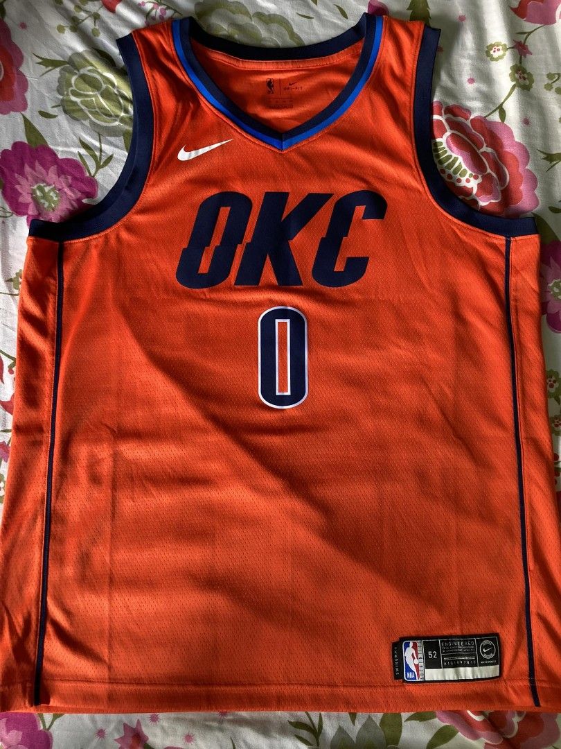 Okc westbrook orange jersey deals