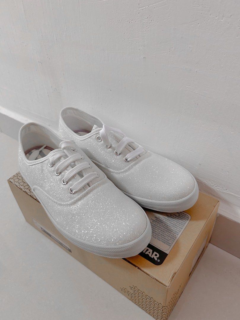 Northstar White Glitter Shoes