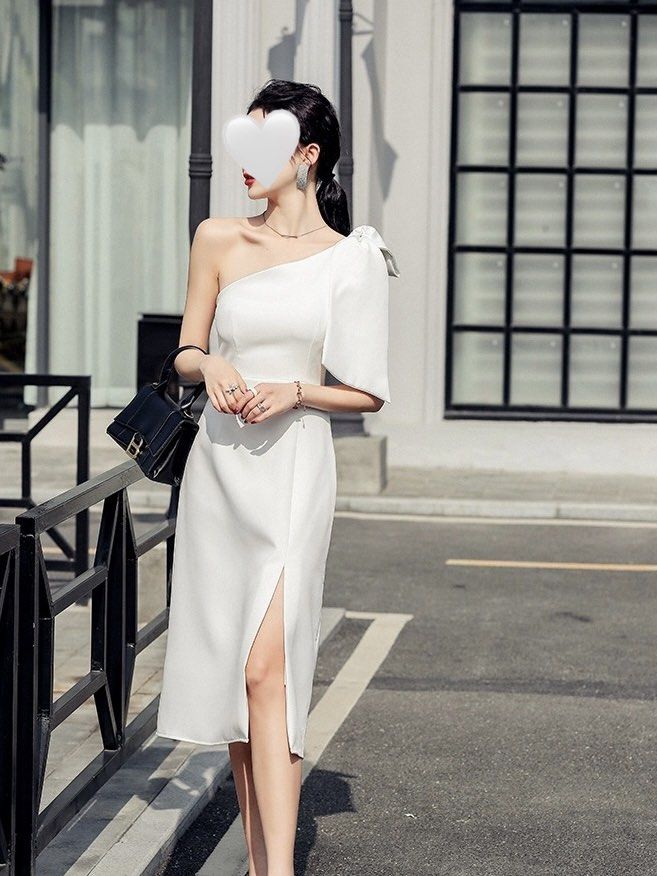 Carvela - White Thigh Split Bandage Midi Dress