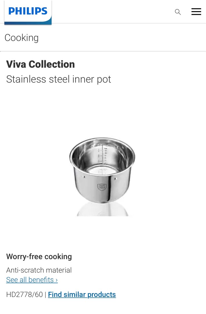 Philips multi cooker new arrivals stainless steel pot