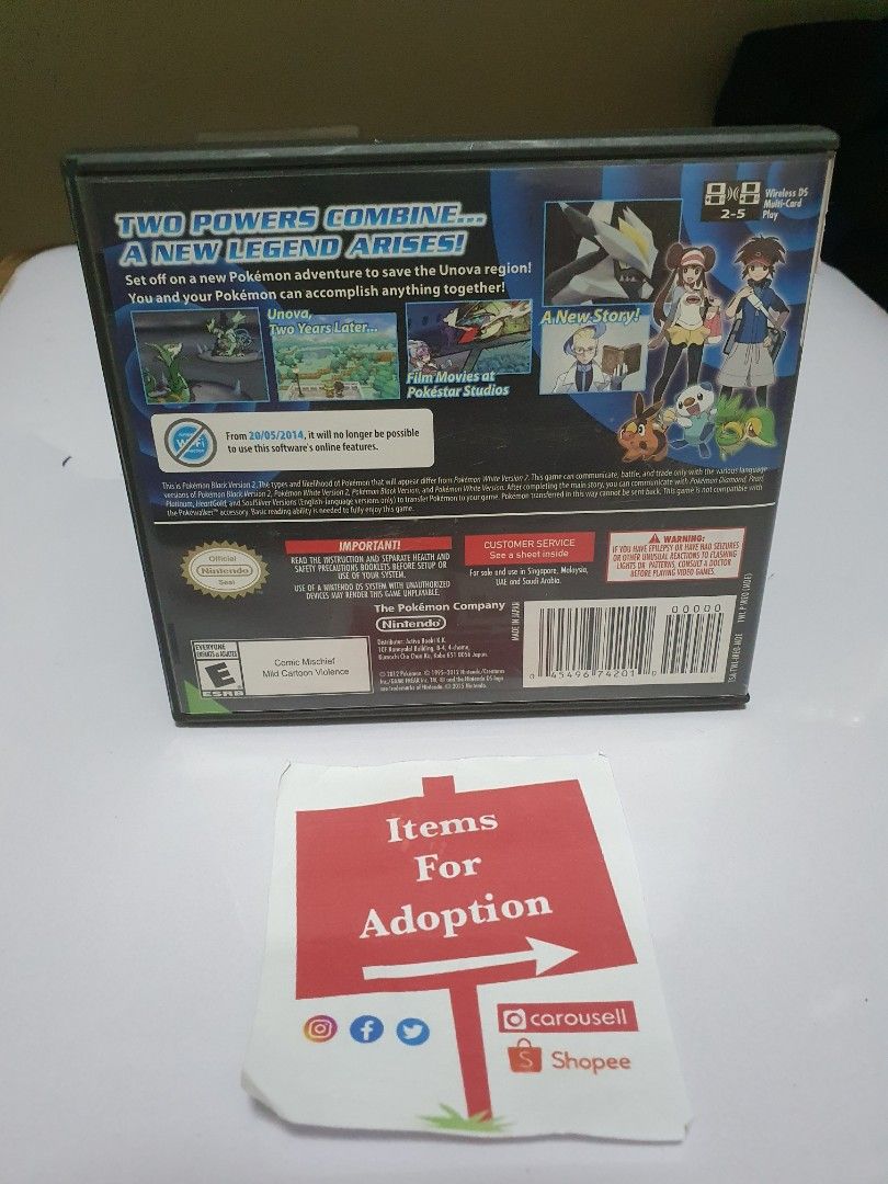 Pokemon Black 2 Case Only (Nintendo DS, Usa) (Category: Nintendo) located in Quezon City. Submitted by itemsforadoption (Listing ID 1239665113, Image 2). Description: Rfs: Its 2023! Happy New Year! Hoping you have a good year ahead of you! If you have questions feel free to send a message. Though I'll most likely be able to reply from 10am to 8pm. Please be patient and understanding. Decluttering games and items that I've picked up or for friends