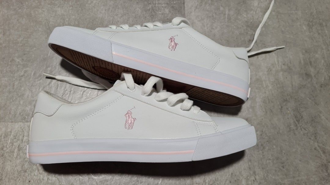 Polo Ralph White pink sneakers Luxury Sneakers Footwear on