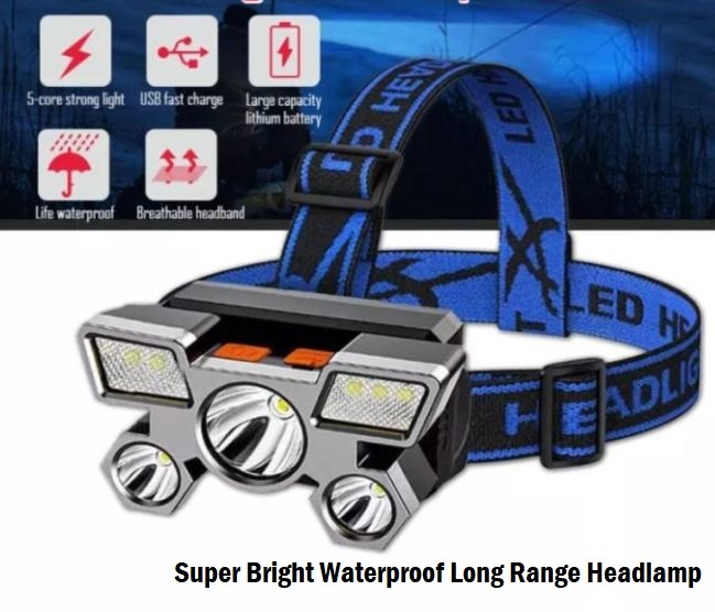 Powerful Brightness! LED Rechargeable Lightweight Head Light Headlamp  Work light Flashlight, Sports Equipment, Other Sports Equipment and  Supplies on Carousell