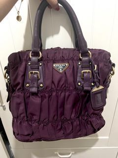 Prada Purple Tessuto Nylon Gaufre Tote Bag