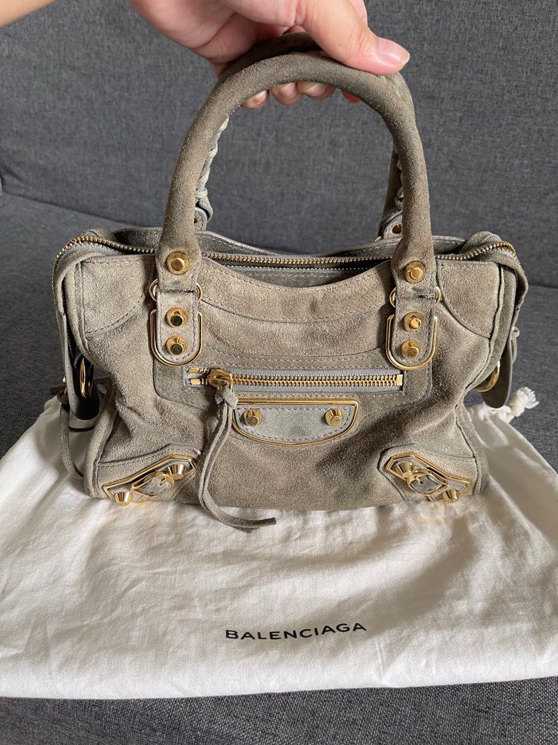 Balenciaga mini 2025 city bag suede