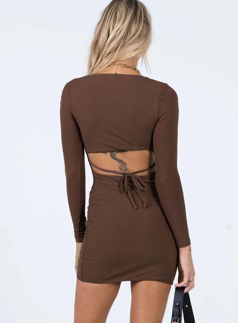 Princess Polly Nolan Mini Dress (Brown), Women's Fashion, Dresses & Sets,  Dresses on Carousell
