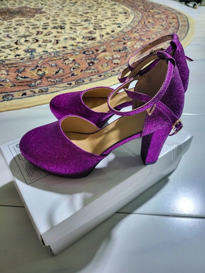 Purple glitter high heels hot sale