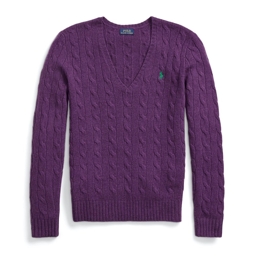 Purple polo sweater hot sale