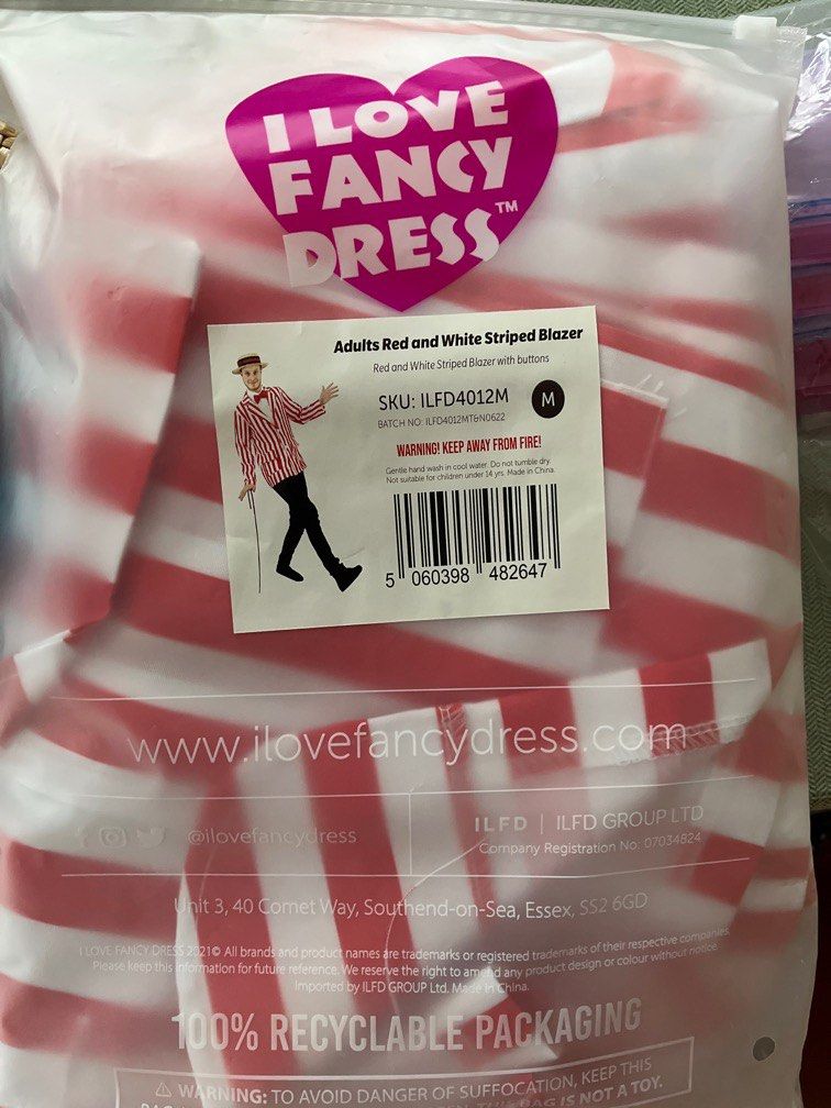 Red and White striped Blazer