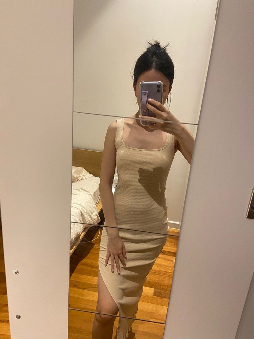 Ribbed knit dress store zara