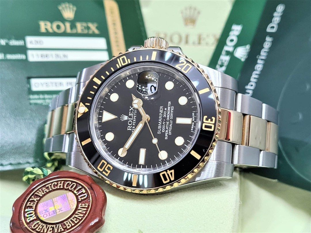 Rolex Submariner Black Gold 41mm Ref. 116613LN (Category: Luxury Watches) located in Manila. Submitted by bagislifeshop (Listing ID 1239574768, Image 2). Description: 100% Authentic Rolex Submariner Black Gold 41mm Ref. 116613LN Year: 2000’s Condition 9/10 Comes Complete!!!!!! .
