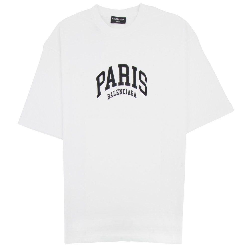SALE BALENCIAGA PARIS GRAPHIC OVERSIZED TEE WHITE TEE T SHIRT IN ALL SIZES